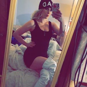Black dress with tank top straps mini and tight